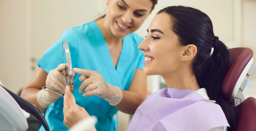 Teeth whitening procedure.